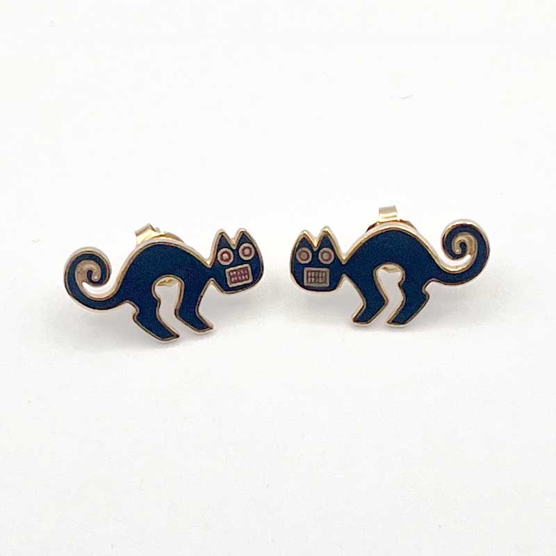 メトロポリタン美術館　MMA ペルーの黒猫 ピアス　The Museum Company 1985年