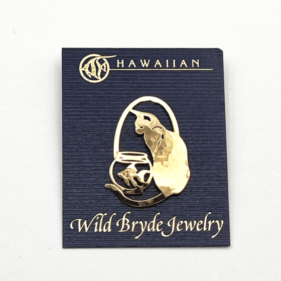 WILD BRYDE ワイルド・ブライド 猫と金魚のブローチ 14Kゴールドプレート