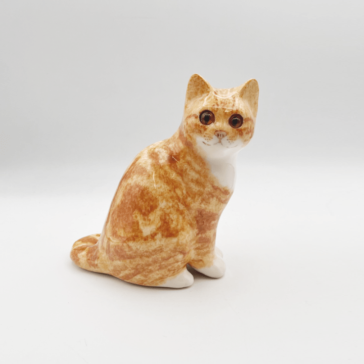 サイズ2■ウィンスタンレイキャット　猫　置物 ウィンスタンレイキャット 美猫の茶トラ白猫ちゃん サイズ2 Winstanley
