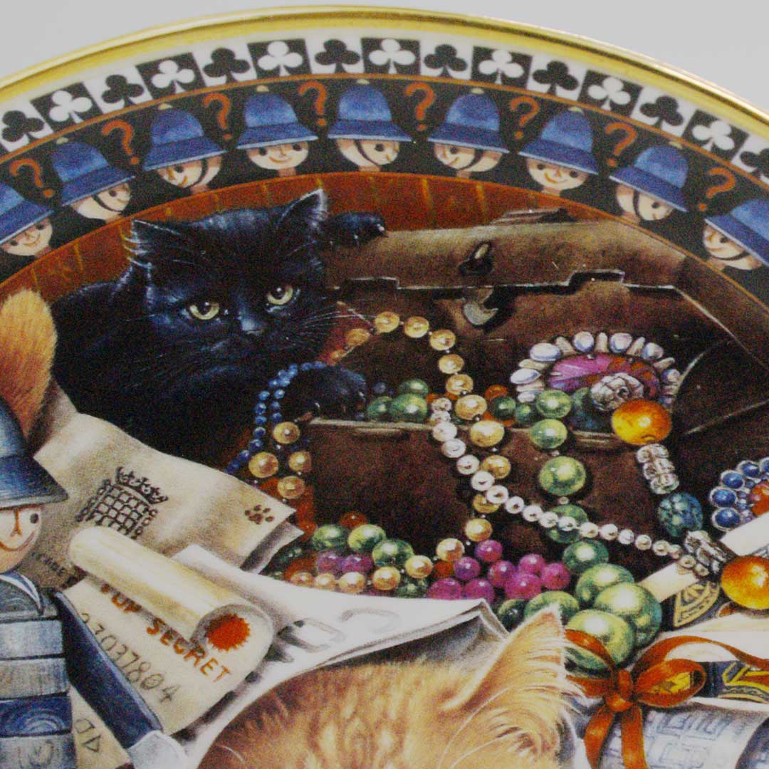 ダンバリーミント レズリー・アン・アイボリー猫の絵皿プレート Cats