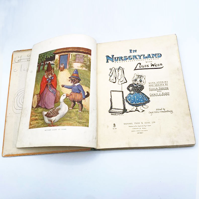ルイスウェイン アンティーク本 IN NURSERYLAND WITH LOUIS WAIN 1910年発行 児童書