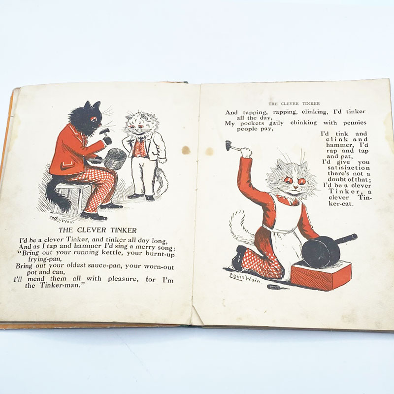 ルイスウェイン アンティーク本 IN NURSERYLAND WITH LOUIS WAIN 1910年発行 児童書