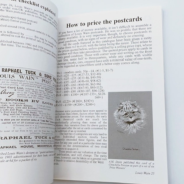 ルイスウェイン 専門家によるポストカード解説本　Louis Wain a picture postcard checklist