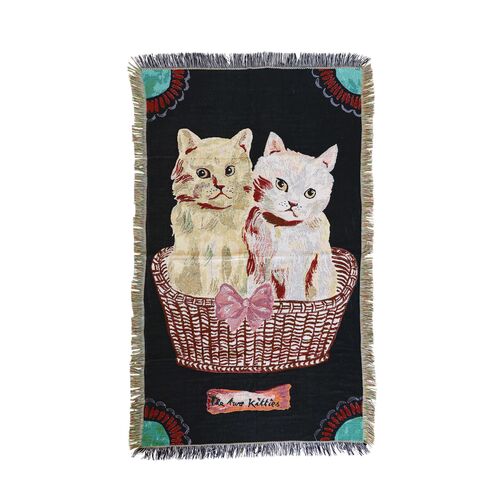 Nathalie Lete　ナタリーレテ　2匹の猫のスローケット　タペストリー　ラグ　Two kitties