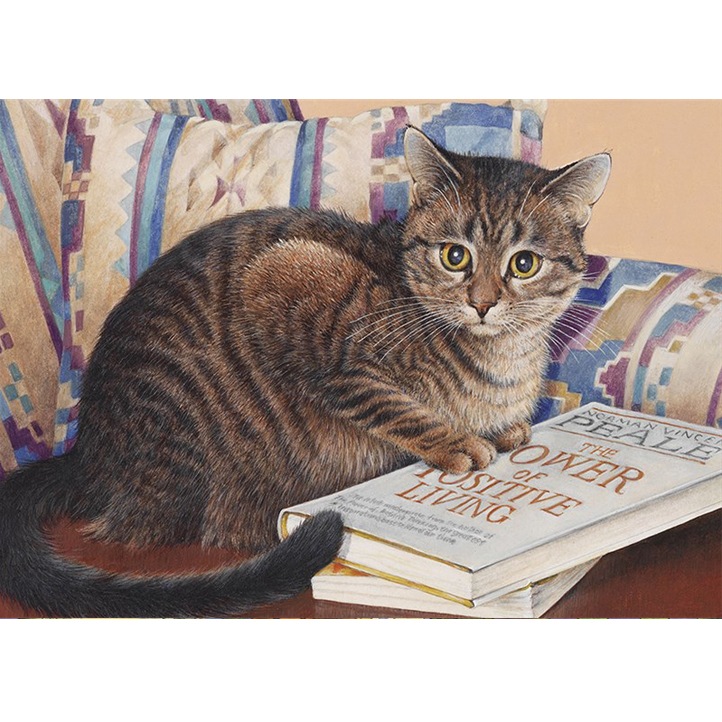 レズリーアンアイボリー 猫の輸入グリーティングカード封筒付 Zelly the thinker