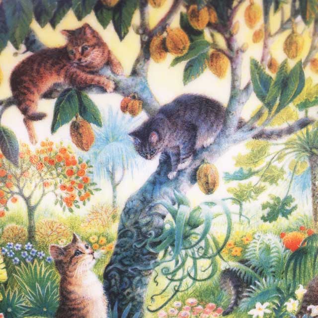 入手困難品　ダンバリーミント レズリー・アン・アイボリー猫の絵皿 Ｔiger Cats
