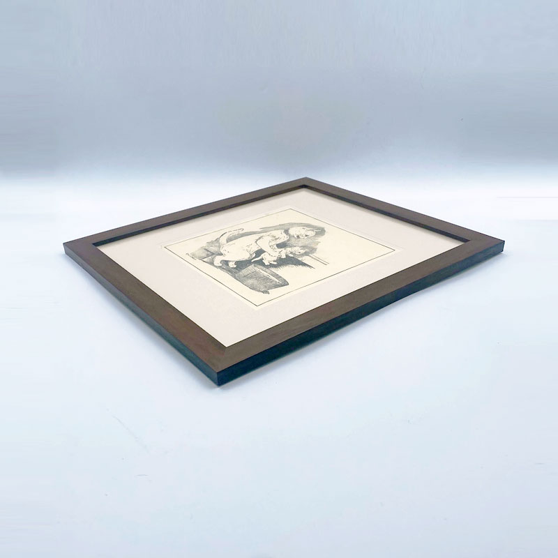 ルイスウェイン Louis Wain 親子猫のアンティークプリント 1900初期頃 額装済