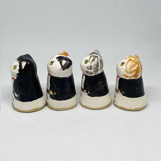 イギリス 素焼きのミニ猫　シンブル パイレーツ 海賊猫  Merryfield Pottery