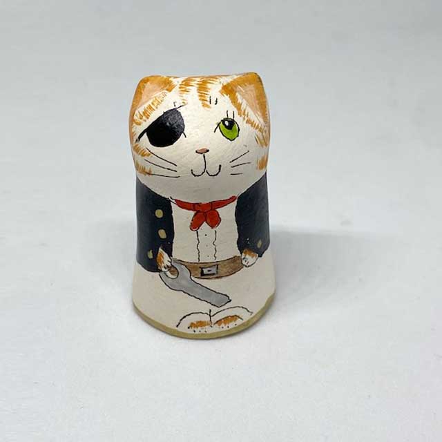 イギリス 素焼きのミニ猫　シンブル パイレーツ 海賊猫  Merryfield Pottery