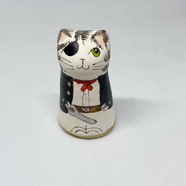 イギリス 素焼きのミニ猫　シンブル パイレーツ 海賊猫  Merryfield Pottery