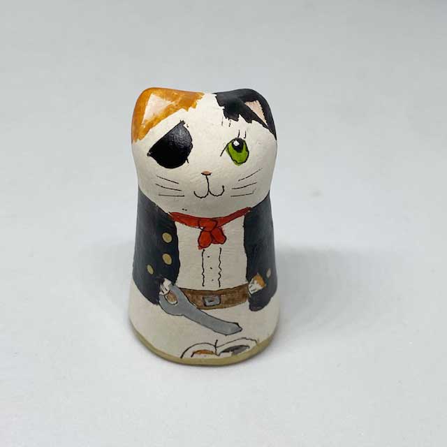 イギリス 素焼きのミニ猫　シンブル パイレーツ 海賊猫  Merryfield Pottery