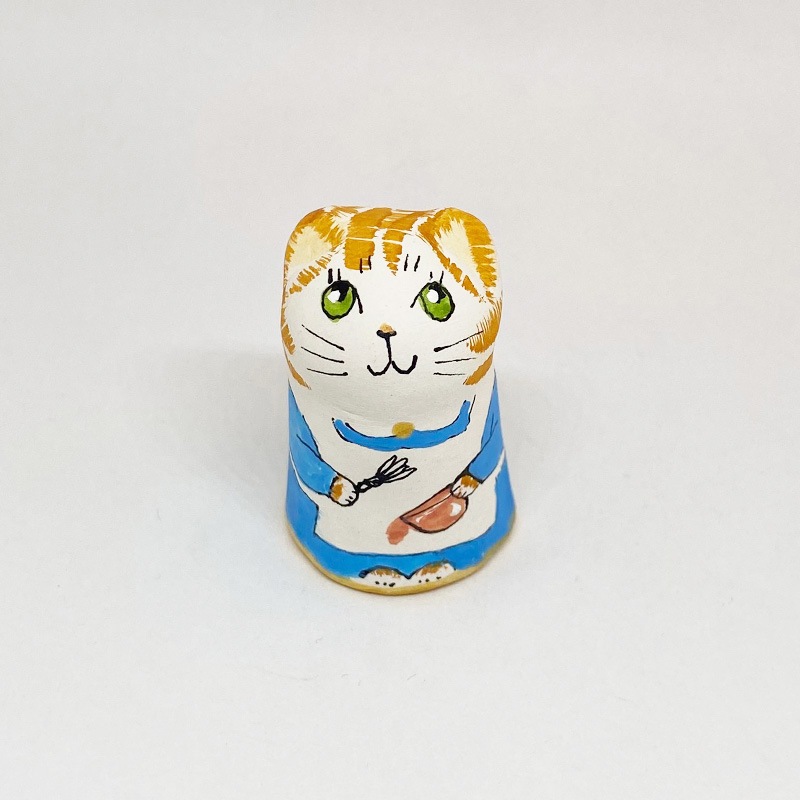 イギリス 素焼きのミニ猫 パン・クッキー作り ベイキング 茶トラ猫 Merryfield Pottery