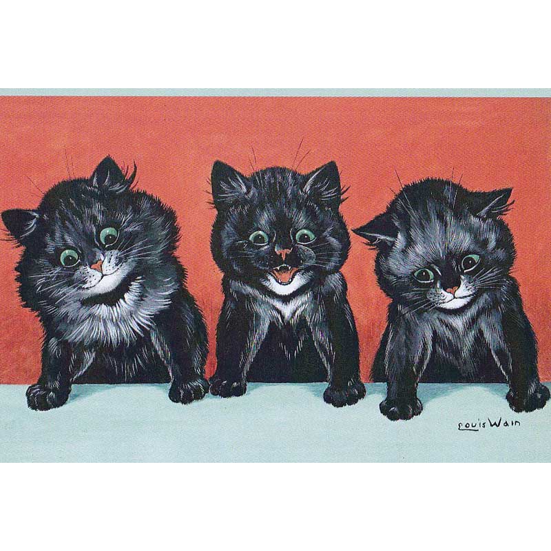Louis Wain ”There is luck in odd numbers” 黒猫のポストカード　TIM & SAILORオリジナル