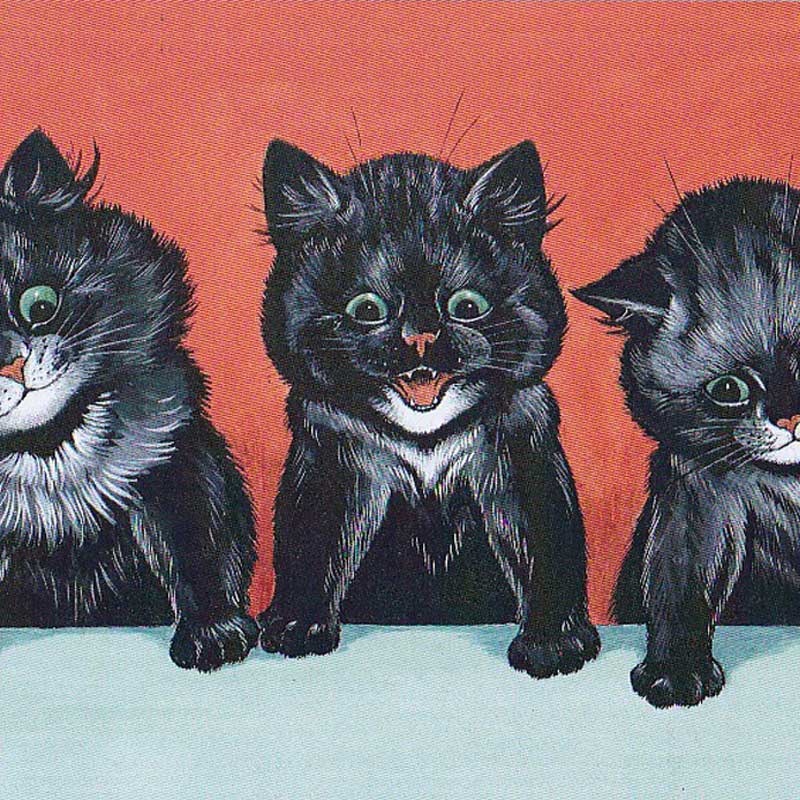 Louis Wain ”There is luck in odd numbers” 黒猫のポストカード　TIM & SAILORオリジナル