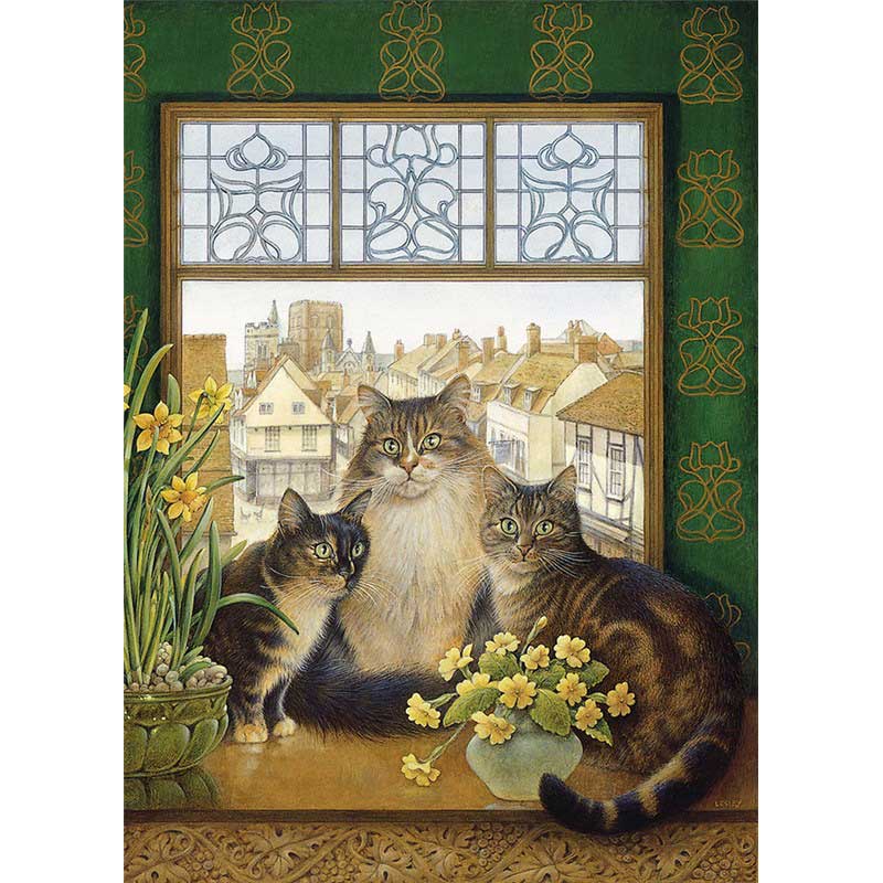 レズリーアンアイボリー 猫の輸入グリーティングカード封筒付　Agneatha, Motley and Octopussy