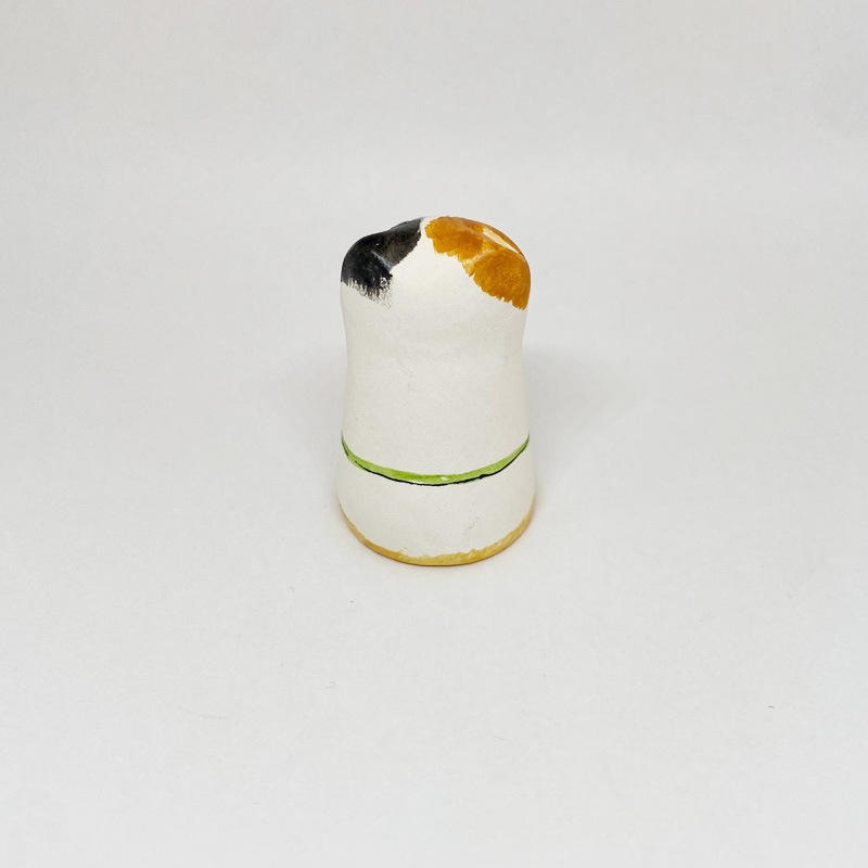 イギリス 素焼きのミニ猫 クリケット 三毛猫 Merryfield Pottery