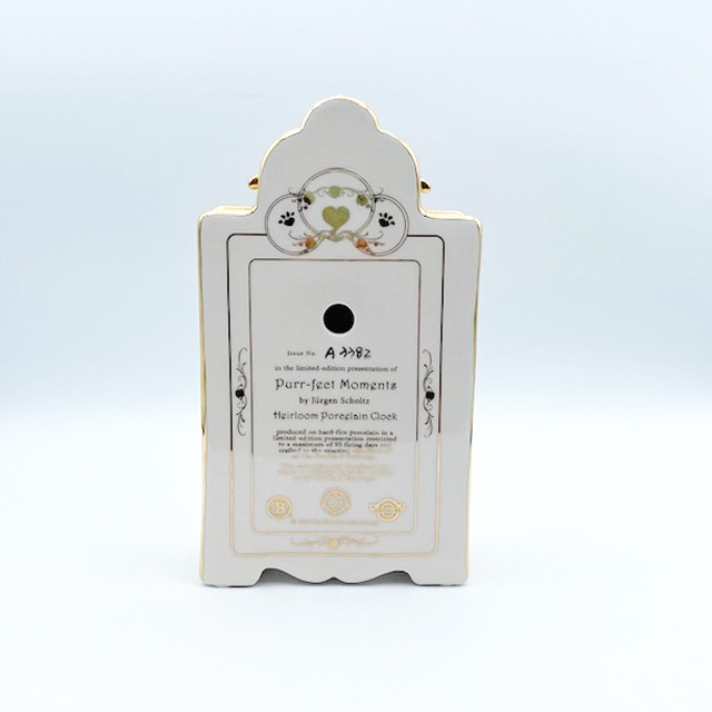 Bradford Exchange 猫柄の陶器製時計 数量限定品 ユルゲン・ショルツ シリアルナンバー入り