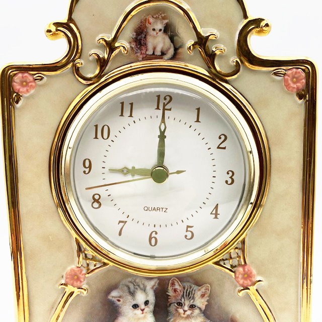 Bradford Exchange 猫柄の陶器製時計 数量限定品 ユルゲン・ショルツ シリアルナンバー入り