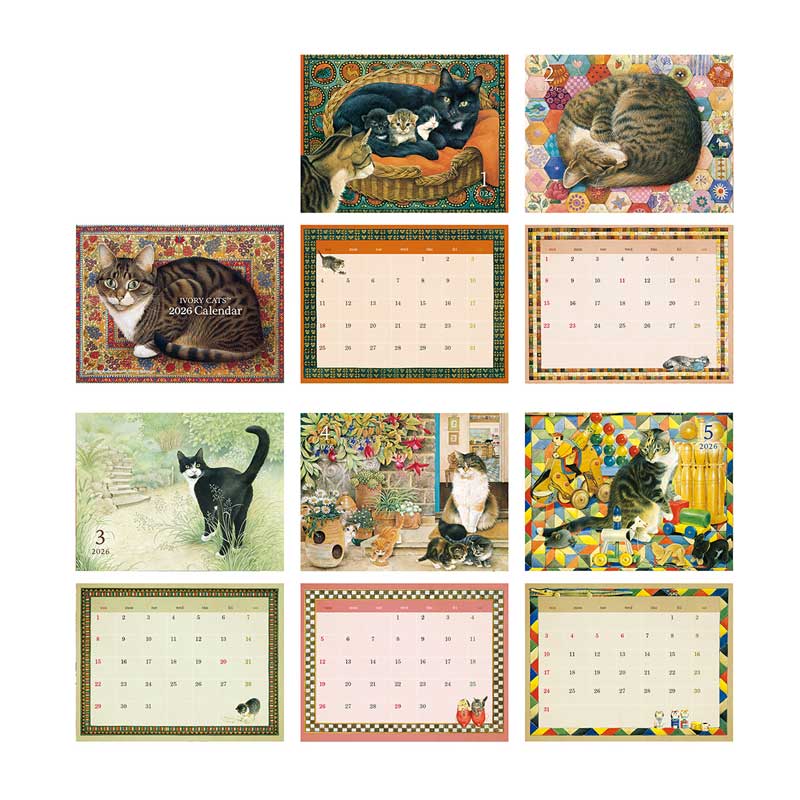 2026年カレンダー アイボリーキャッツ IVORY CATS 壁掛けカレンダー ディアカーズ