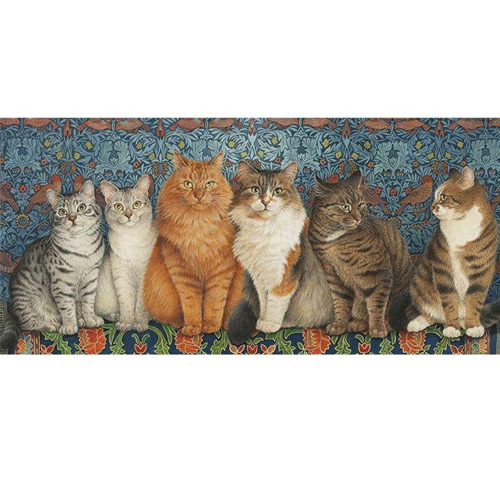 レズリーアンアイボリー 猫の輸入グリーティングカード封筒付　Line-up of cats