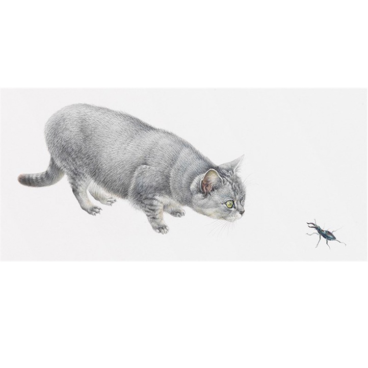 レズリーアンアイボリー 猫の輸入グリーティングカード封筒付 Amulet and the Stag Beetle