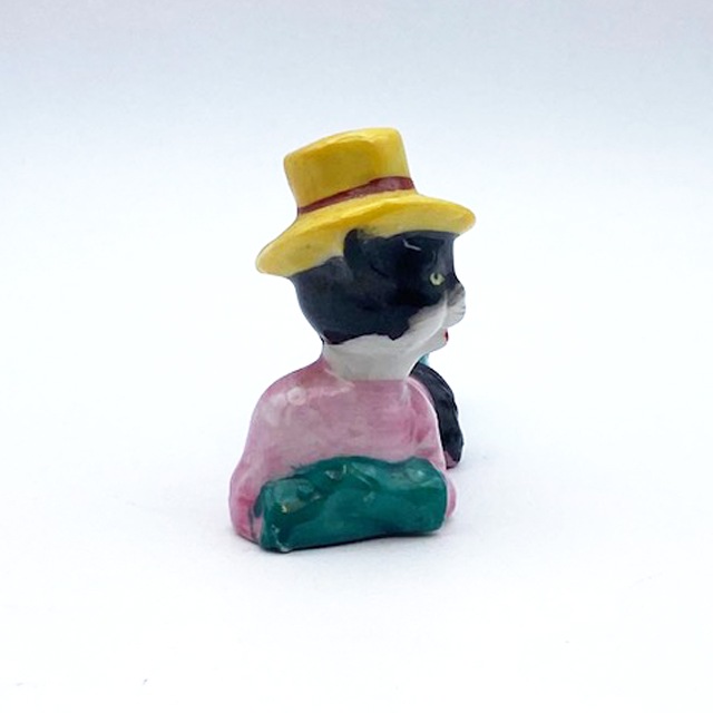 長靴を履いた猫 フィギュリン 黄色の帽子　1950年代頃の日本製　里帰品