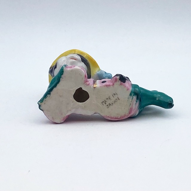 長靴を履いた猫 フィギュリン 黄色の帽子　1950年代頃の日本製　里帰品