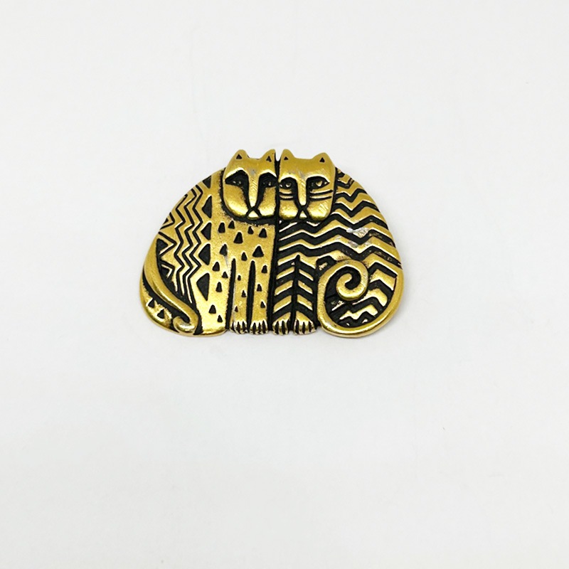 ローレルバーチ 2匹の猫のヴィンテージブローチ  ゴールドトーン