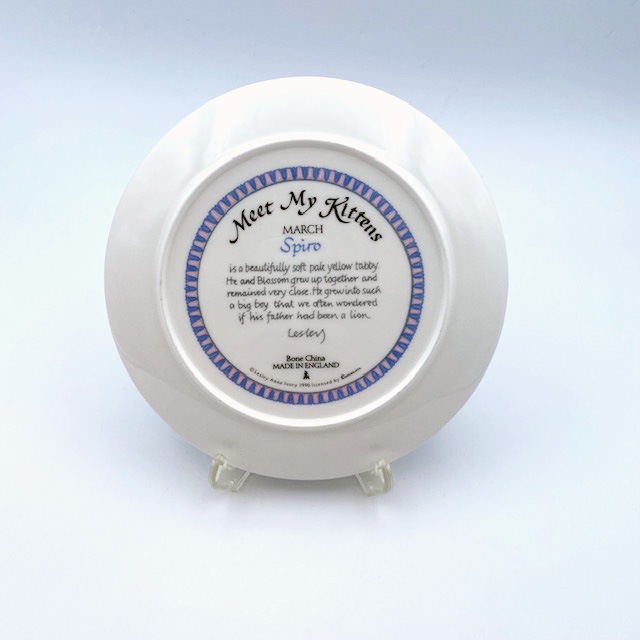 エインズレイ レズリー・アン・アイボリー猫の絵皿 Meet My Kittens 3月スピロ