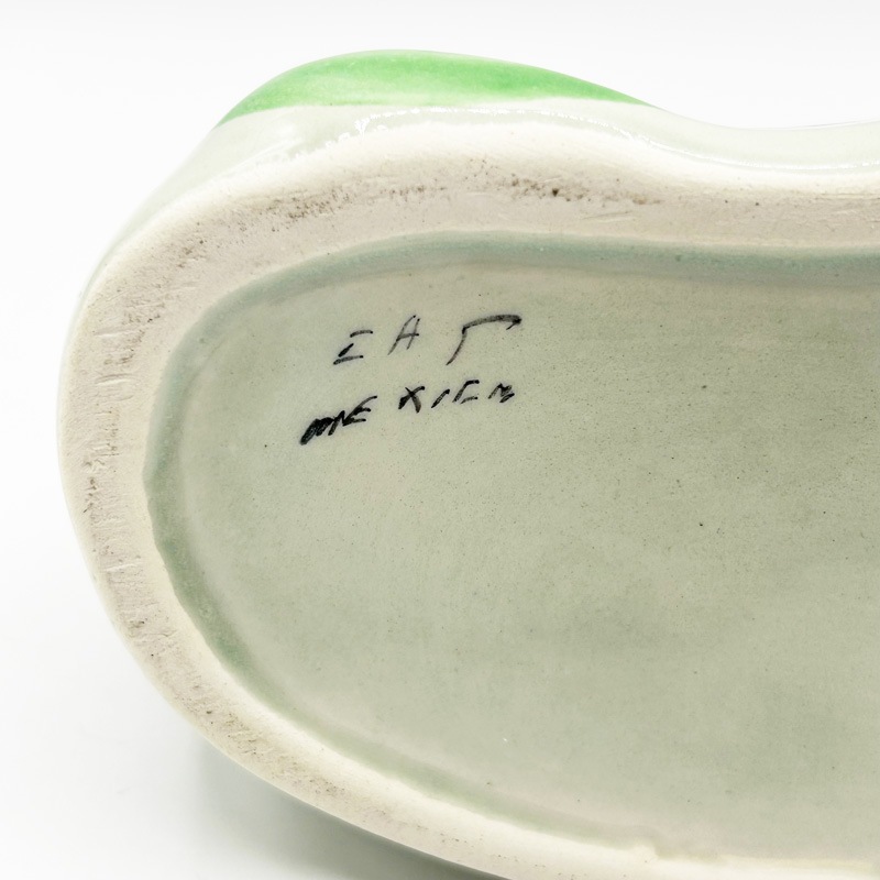 メキシコ　猫型アッシュトレイ 灰皿 絵付師サイン入りハンドペイント　トナラ焼