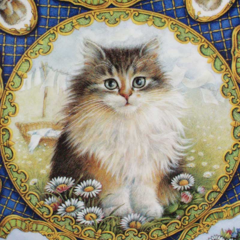 ダンバリーミント レズリー・アン・アイボリー猫の絵皿 Monday's Kitten