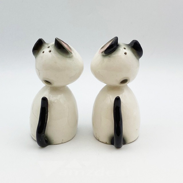 Norcrest Japan 満面の笑みのシャム猫ちゃんペアのソルト&ペッパーシェイカー 1950年代ごろ