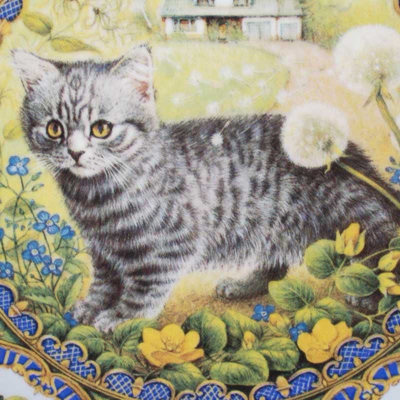 ダンバリーミント レズリー・アン・アイボリー猫の絵皿　Tursday's Kitten