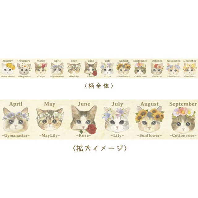 猫のマスキングテープ　とことこサーカス　fleurs&chats ～book～