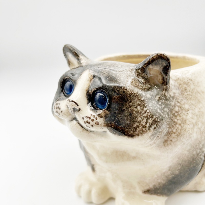 ウィンスタンレイキャット フラワーポット型のハチワレシャム猫 サイズ4 ケンジントンキャット　