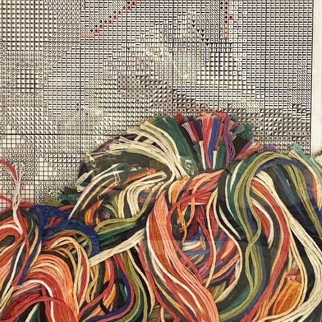 レズリーアイボリー 猫のクロスステッチ(ニードルポイント)キット Becky on Hexagons