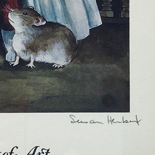 スーザンハーバート 直筆サイン入り 猫のプリント画 「エリザベス