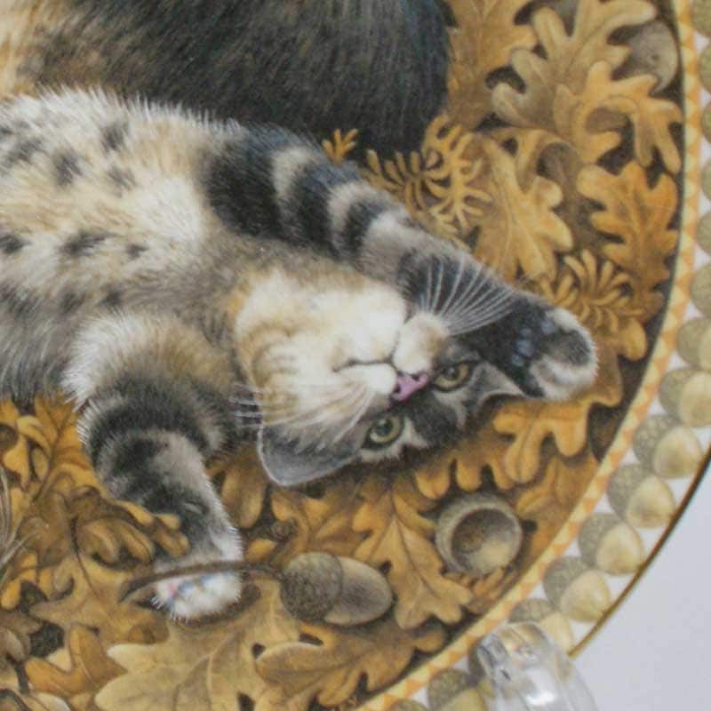 エインズレイ レズリー・アン・アイボリー猫の絵皿 Meet My Kittens 11月 オクトパシーとモトリー