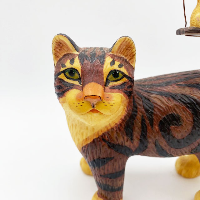 TYBER KATZ　ブランコに乗ったネズミ付きキジトラ猫 2500体限定シリアルナンバー入り　1999-2000年