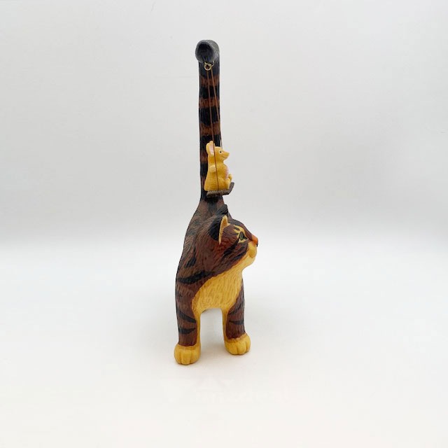 TYBER KATZ　ブランコに乗ったネズミ付きキジトラ猫 2500体限定シリアルナンバー入り　1999-2000年