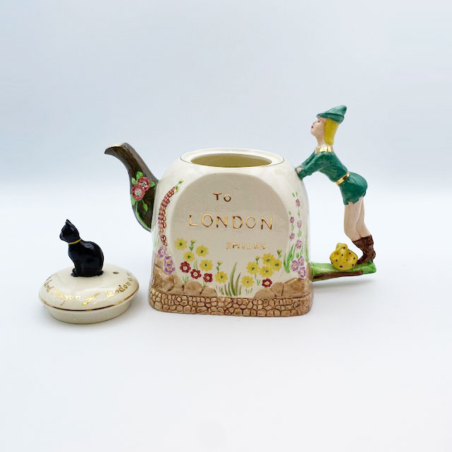 「ウィッティントンと猫」ティーポット Garden House Pottery 1940年代 イギリス製