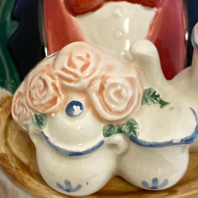 フィッツ＆フロイド Fitz & Floyd 執事の白猫型のクッキージャー・シュガーポット 小物入れ　1988年