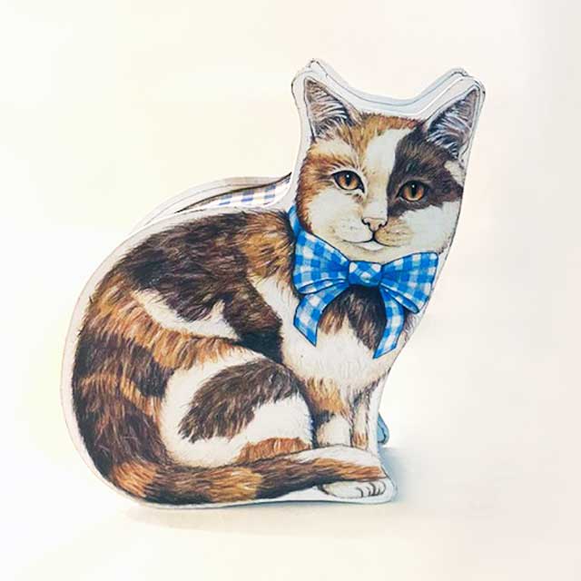 ヴィンテージブリキ缶 三毛猫 猫型の缶 TIM & SAILOR