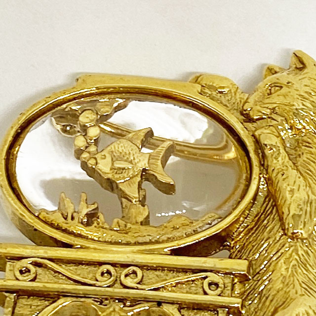 1928 金魚をねらう猫のブローチ アメリカ製 TIM & SAILOR