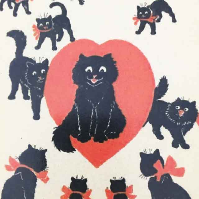 ルイスウェイン Louis Wain 猫のアンティークポストカード Good Luck