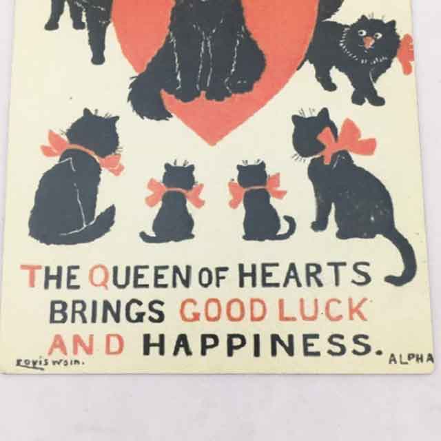ルイスウェイン Louis Wain 猫のアンティークポストカード Good Luck