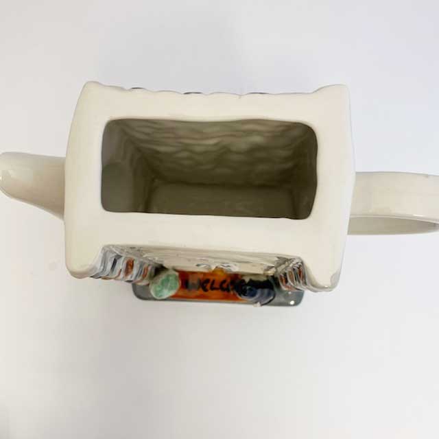 ティーポッタリー スウィンサイドセラミック 黒白猫のいるお家型ティーポット イギリス製