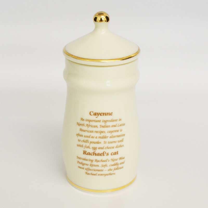 ダンバリーミント レズリー・アン・アイボリー猫のスパイスジャー カイエン/ レイチェルの猫
