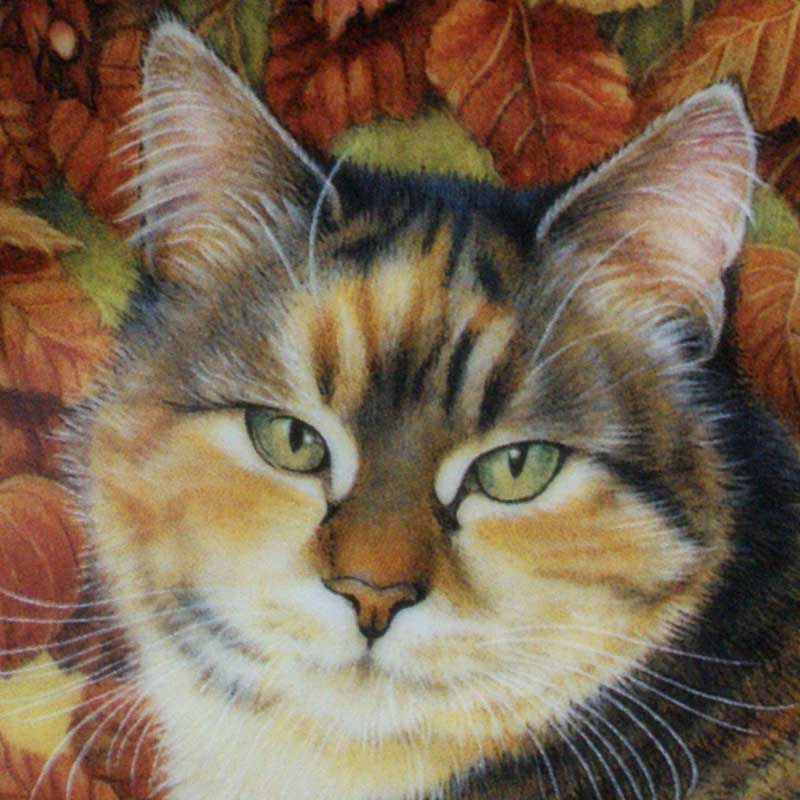 ダンバリーミント レズリー・アン・アイボリー猫の絵皿 The Four Seasons Lynfascat in Autumn