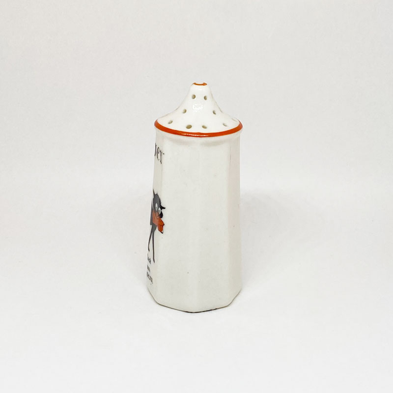 クレステッドチャイナ BLACK GOOD LUCK CATのペッパーシェイカー 1900年代初期